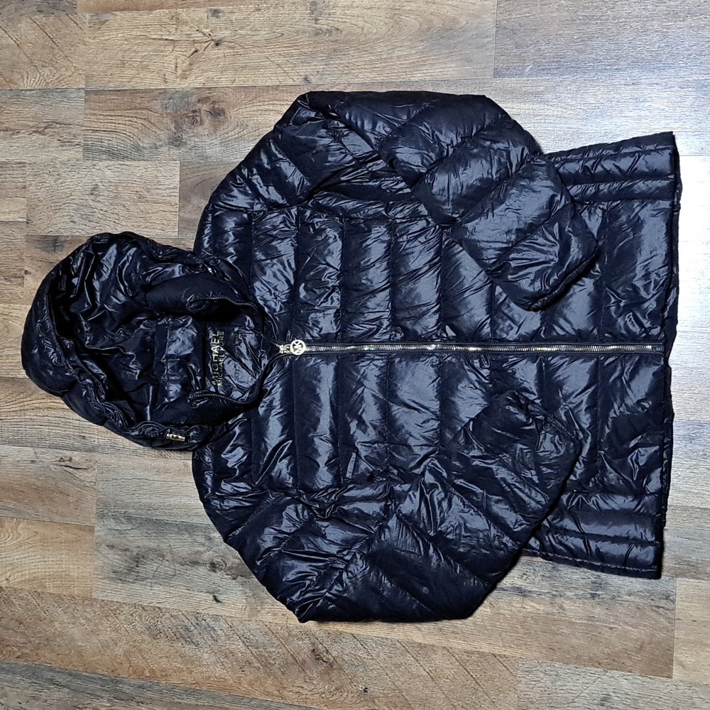 Michael Kors Packable Down Fill Black Jacket Size Medium